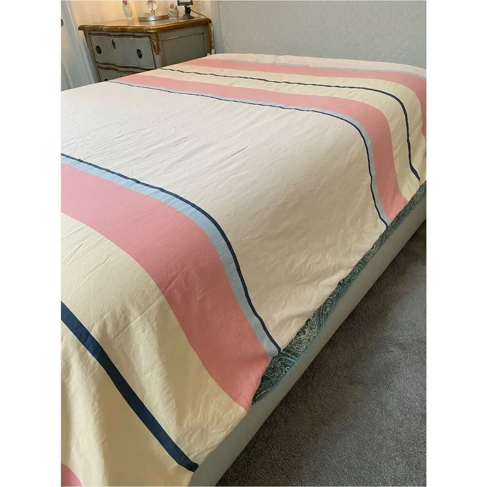 Calvin Klein Pink, Light Blue & Cream Striped Duvet Cover Surfs up